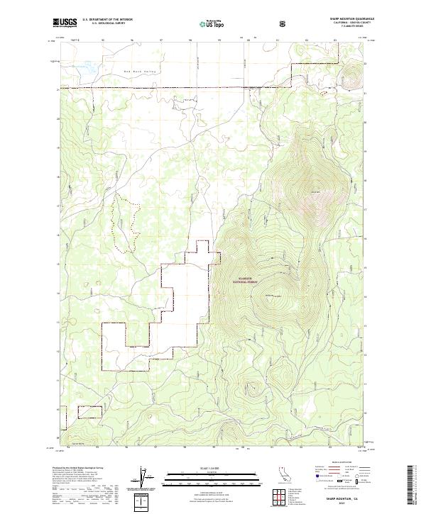 USGS Topographic Map – Sharp Mountain