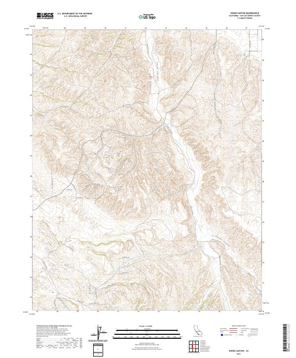 USGS Topographic Map – Shedd Canyon