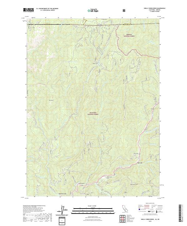 USGS Topographic Map – Shelly Creek Ridge