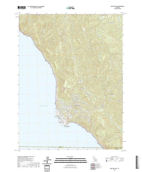 USGS Topographic Map – Shelter Cove