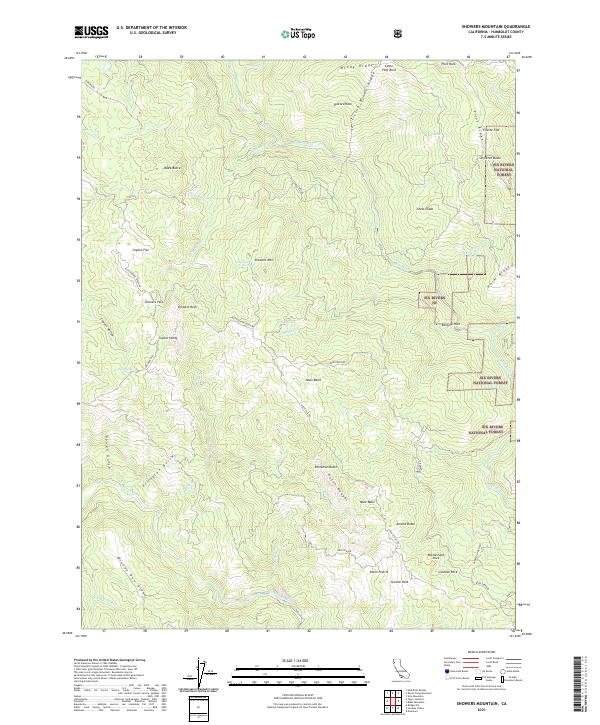 USGS Topographic Map – Showers Mountain