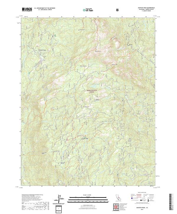 USGS Topographic Map – Shuteye Peak
