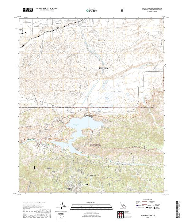 USGS Topographic Map – Silverwood Lake