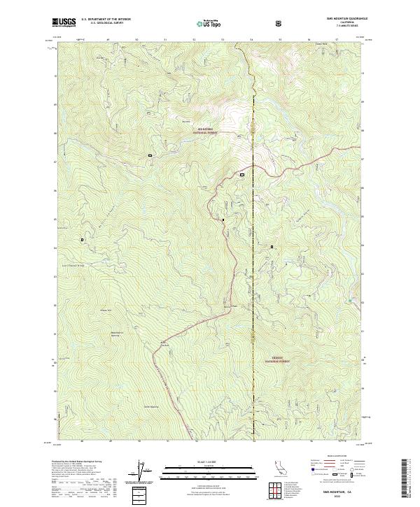 USGS Topographic Map – Sims Mountain