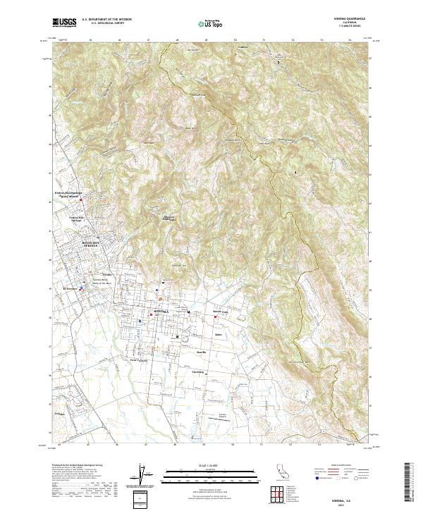 USGS Topographic Map – Sonoma