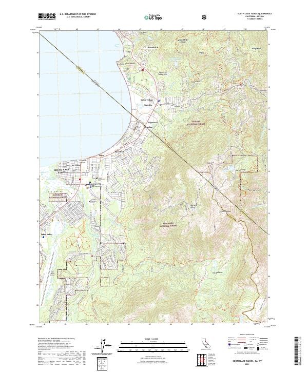 USGS Topographic Map – South Lake Tahoe