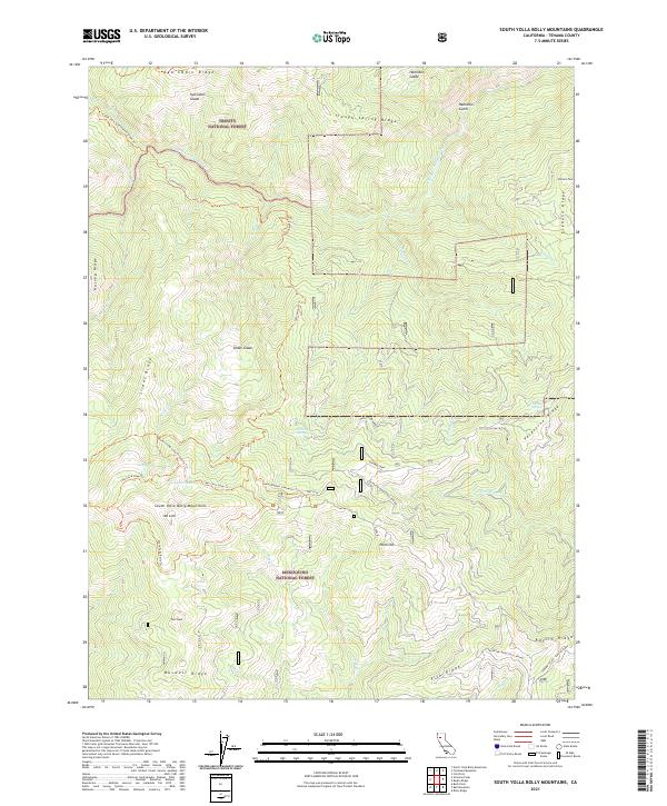 USGS Topographic Map – South Yolla Bolly Mountains