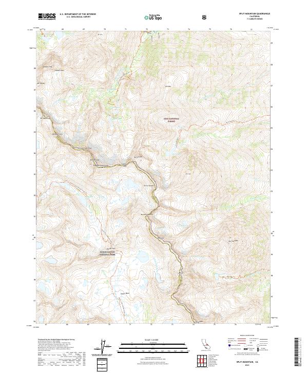 USGS Topographic Map – Split Mountain