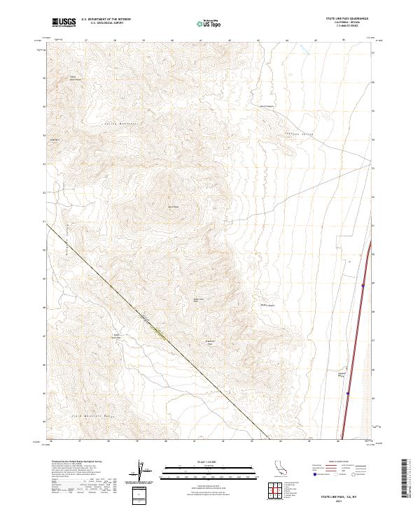 USGS Topographic Map – State Line Pass