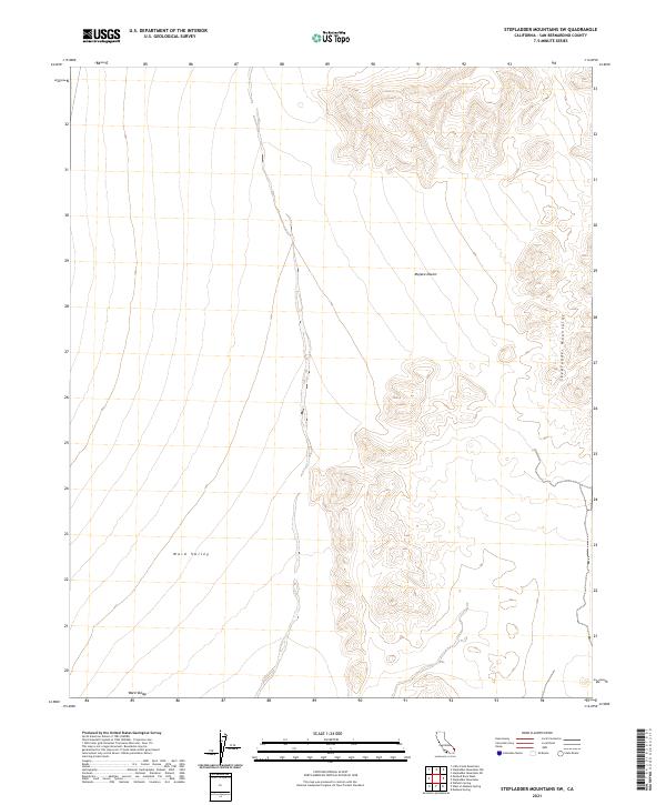 USGS Topographic Map – Stepladder Mountains SW