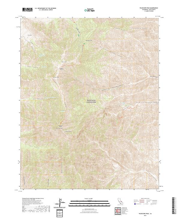 USGS Topographic Map – Telescope Peak