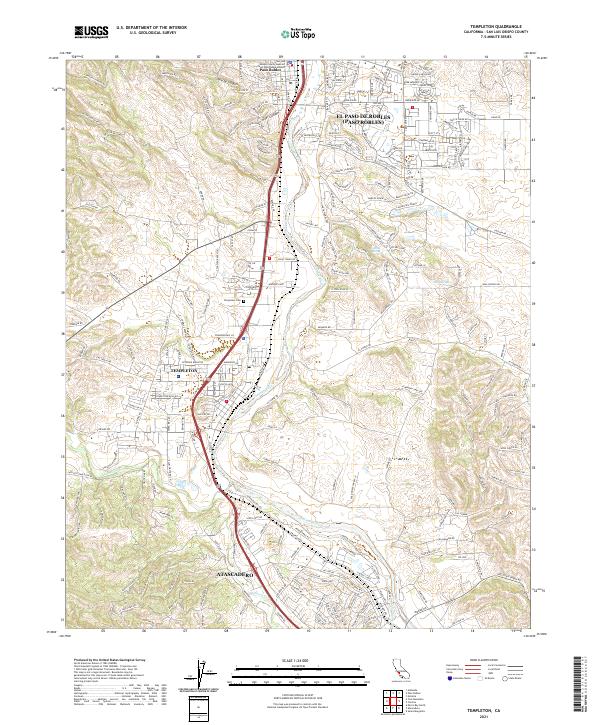 USGS Topographic Map – Templeton