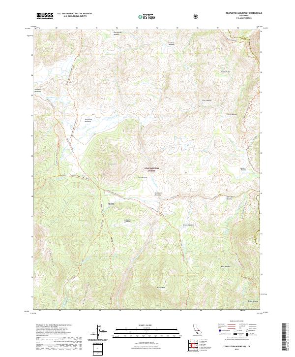 USGS Topographic Map – Templeton Mountain