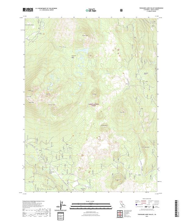 USGS Topographic Map – Thousand Lakes Valley