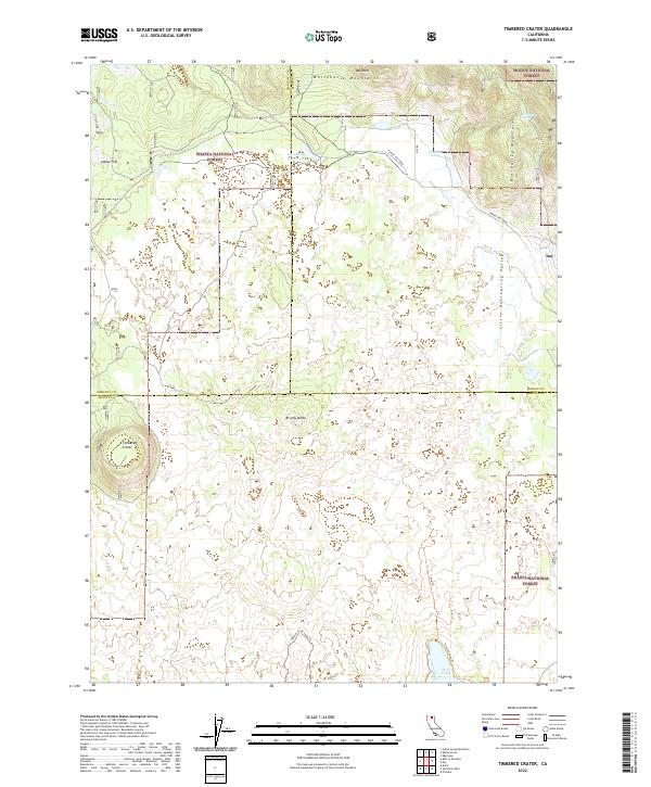 USGS Topographic Map – Timbered Crater