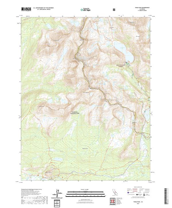 USGS Topographic Map – Tioga Pass