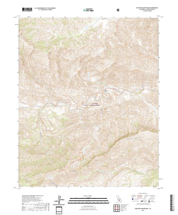 USGS Topographic Map – Topatopa Mountains