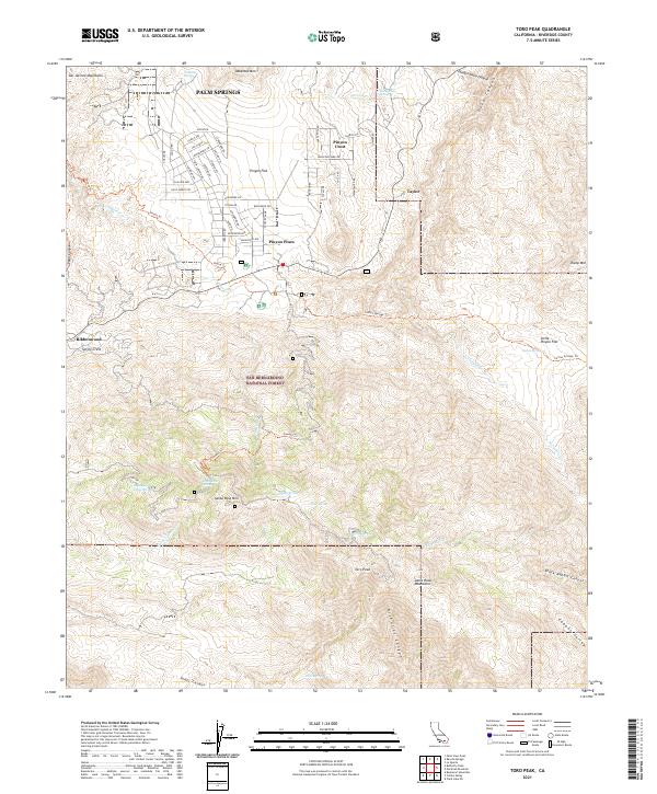 USGS Topographic Map – Toro Peak