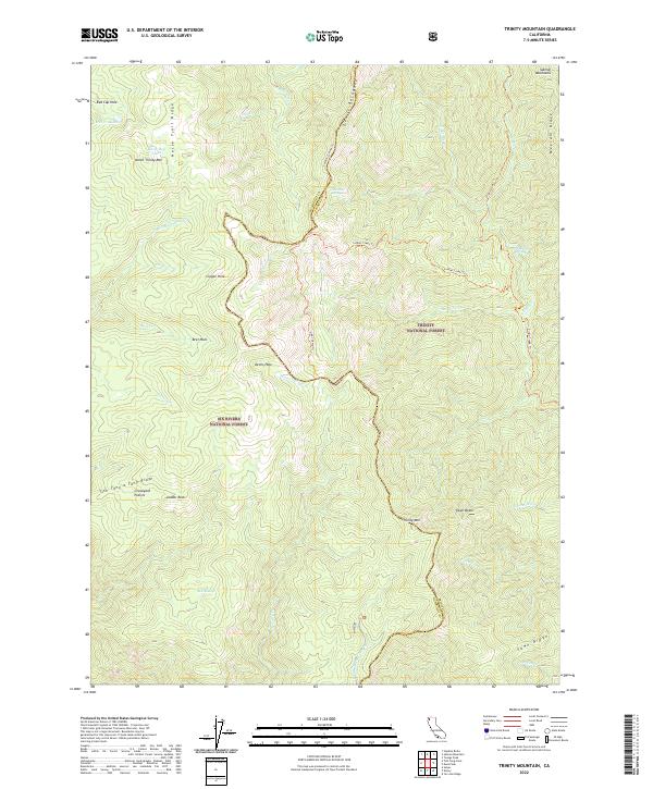 USGS Topographic Map – Trinity Mountain
