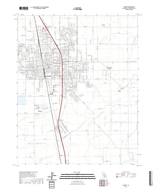 USGS Topographic Map – Tulare