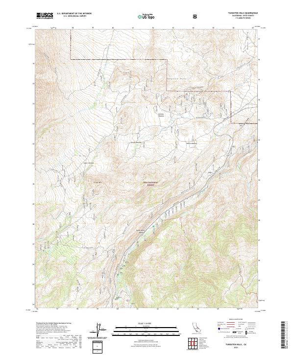 USGS Topographic Map – Tungsten Hills