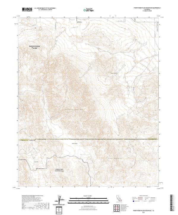USGS Topographic Map – Twentynine Palms Mountain