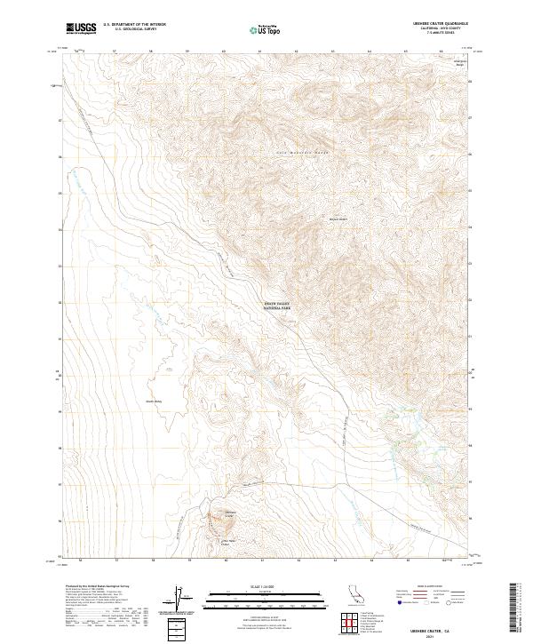 USGS Topographic Map – Ubehebe Crater