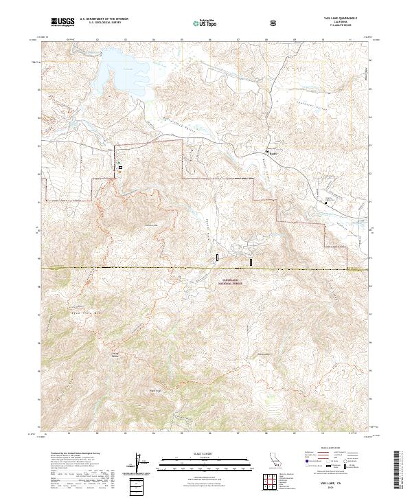 USGS Topographic Map – Vail Lake