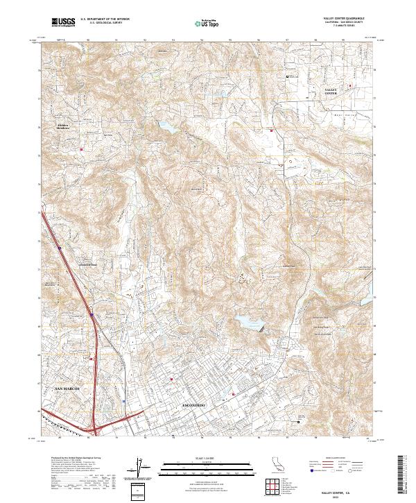 USGS Topographic Map – Valley Center