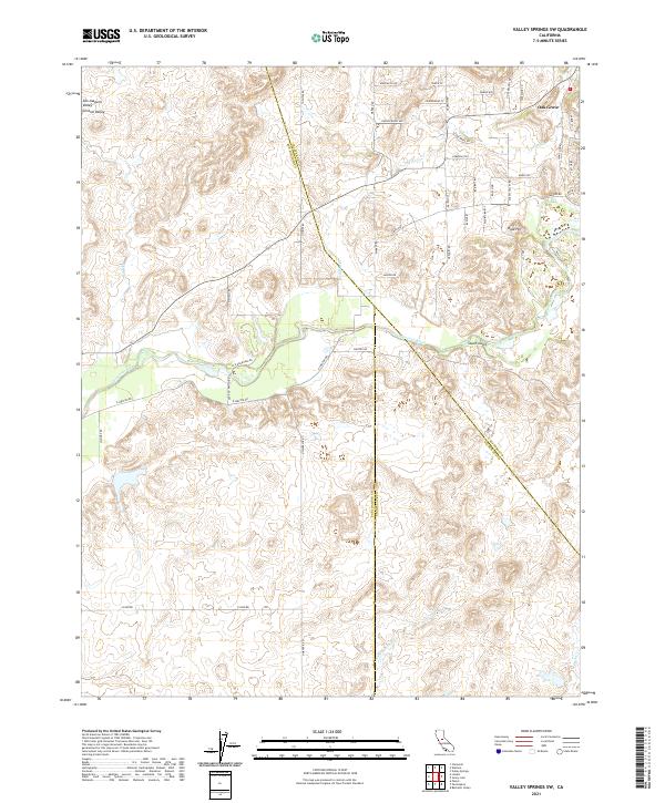 USGS Topographic Map – Valley Springs SW