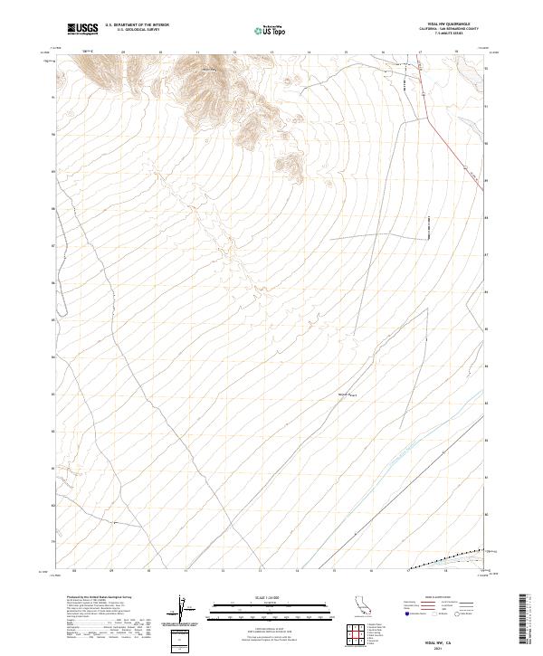 USGS Topographic Map – Vidal NW