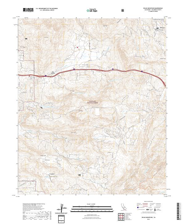 USGS Topographic Map – Viejas Mountain