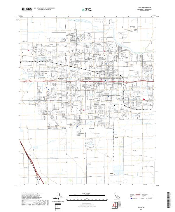 USGS Topographic Map – Visalia