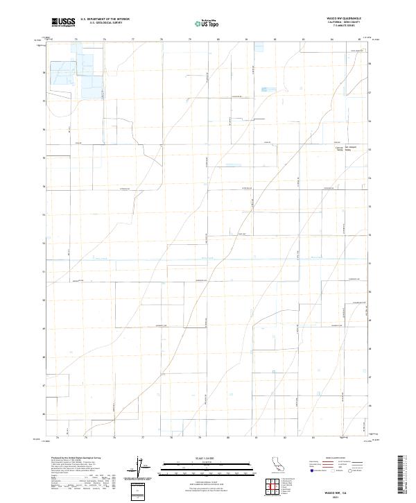 2021 Map of Wasco NW, 2021 Print