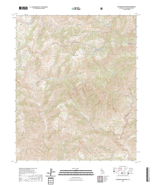 USGS Topographic Map – Waterman Mountain