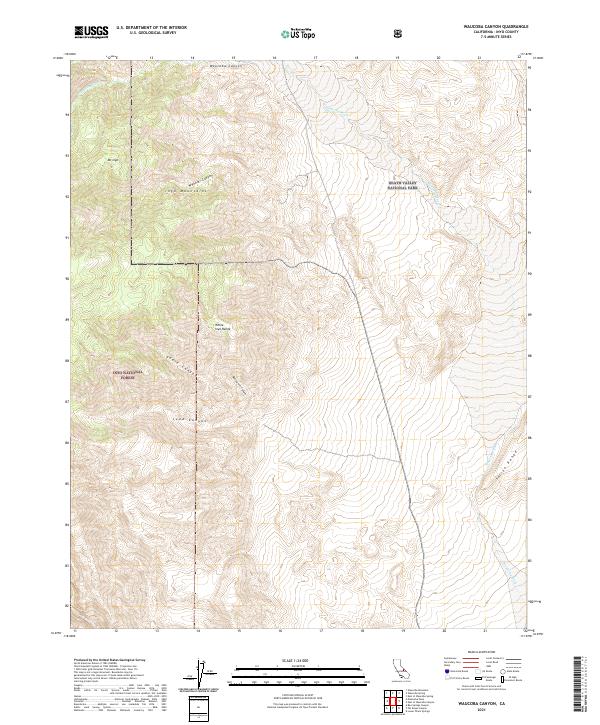 USGS Topographic Map – Waucoba Canyon