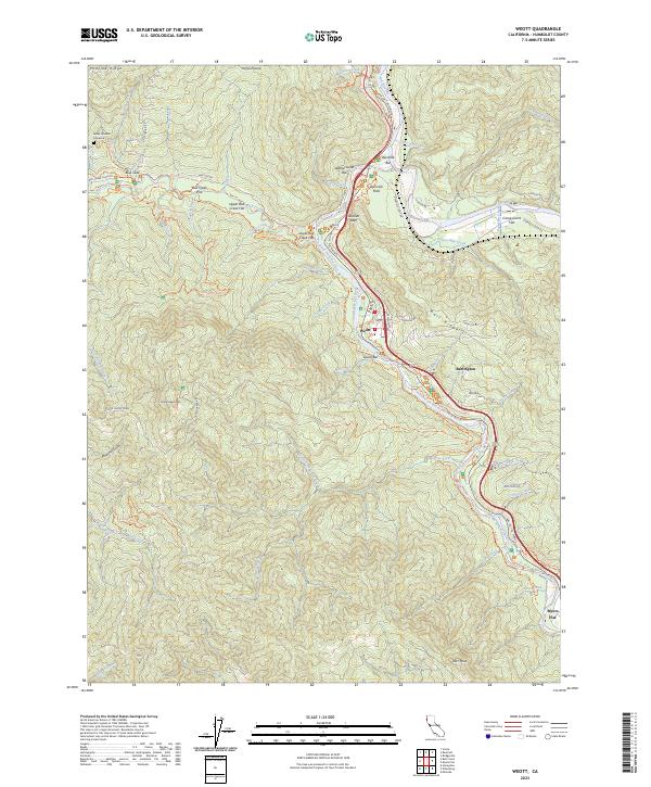 USGS Topographic Map – Weott