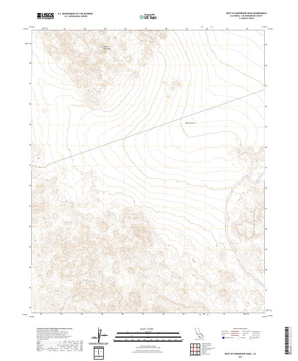 2021 Map of West of Budweiser Wash, 2021 Print