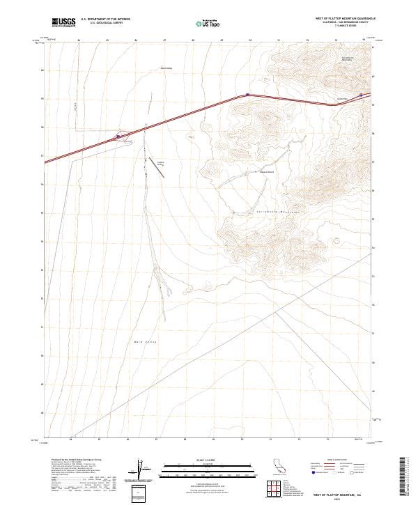 USGS Topographic Map – West of Flattop Mountain