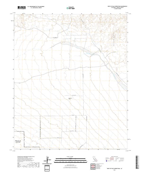 2021 Map of West of Palo Verde Peak, 2021 Print