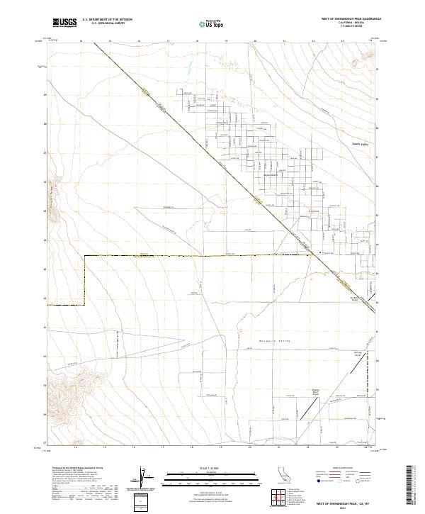 USGS Topographic Map – West of Shenandoah Peak