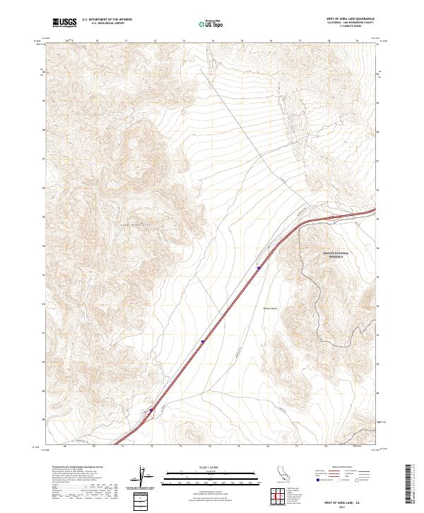 USGS Topographic Map – West of Soda Lake