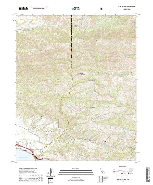 USGS Topographic Map – White Ledge Peak