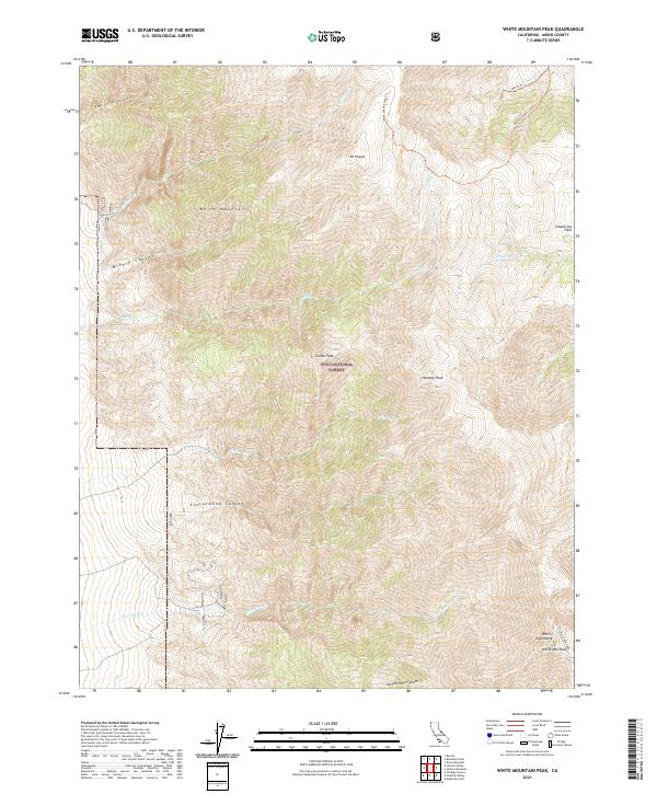 USGS Topographic Map – White Mountain Peak