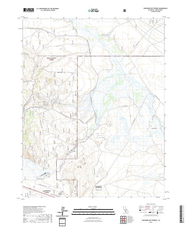 USGS Topographic Map – Whitmore Hot Springs