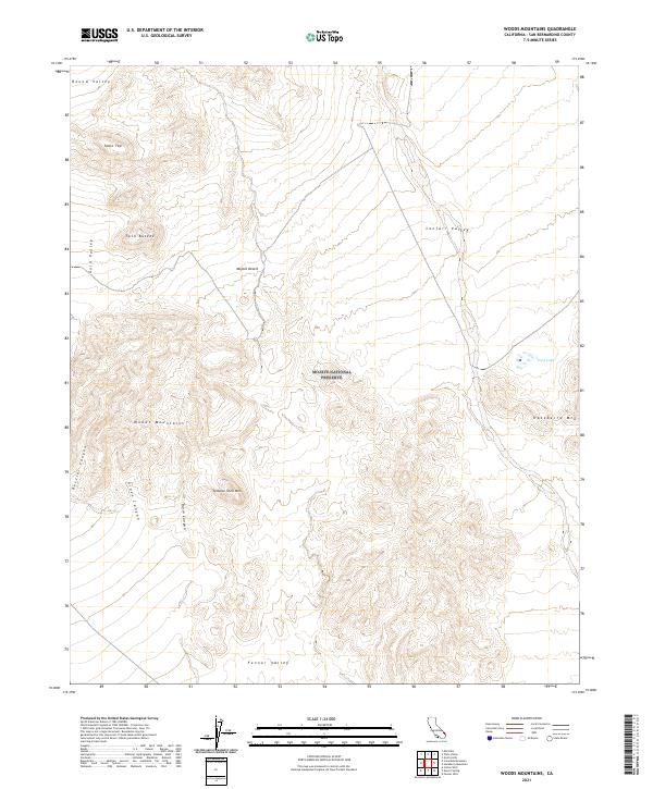 USGS Topographic Map – Woods Mountains