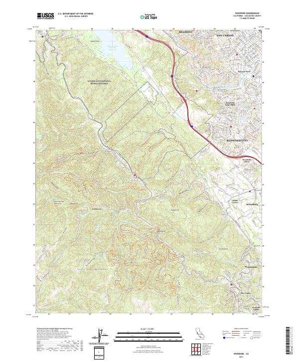 USGS Topographic Map – Woodside