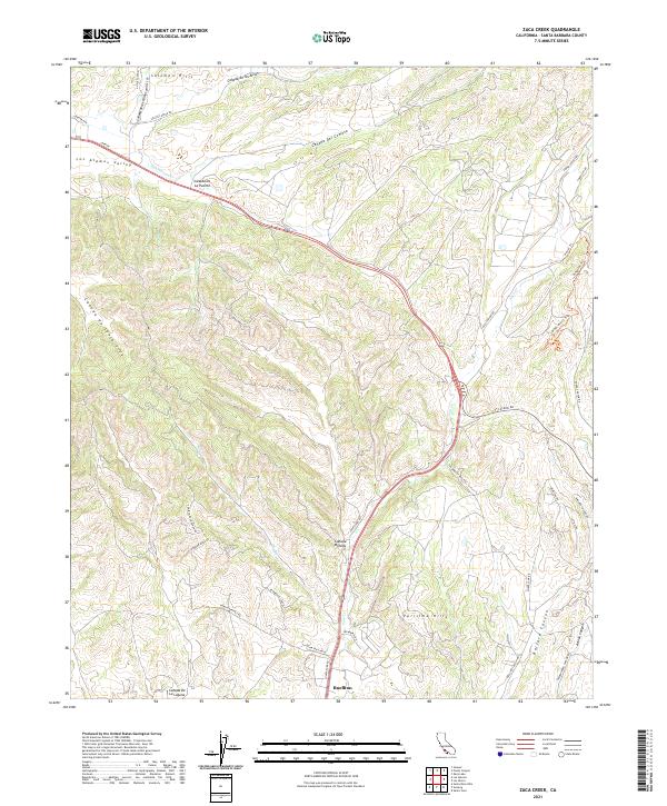 USGS Topographic Map – Zaca Creek