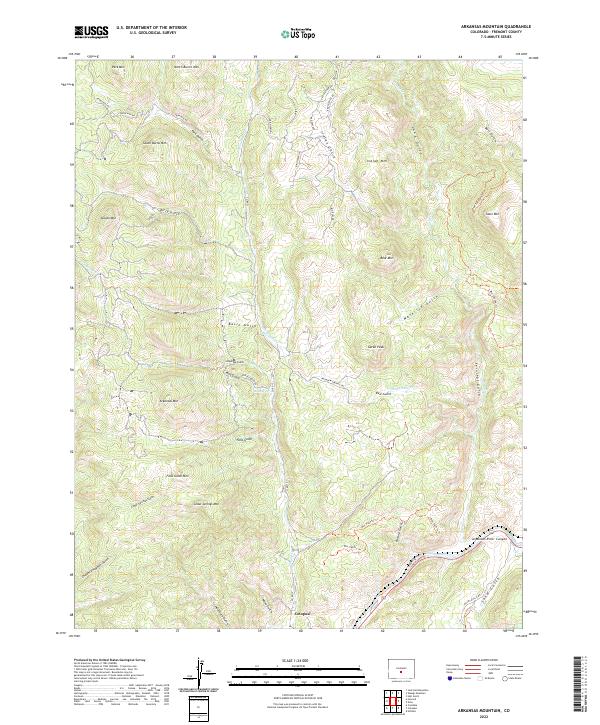 USGS Topographic Map – Arkansas Mountain