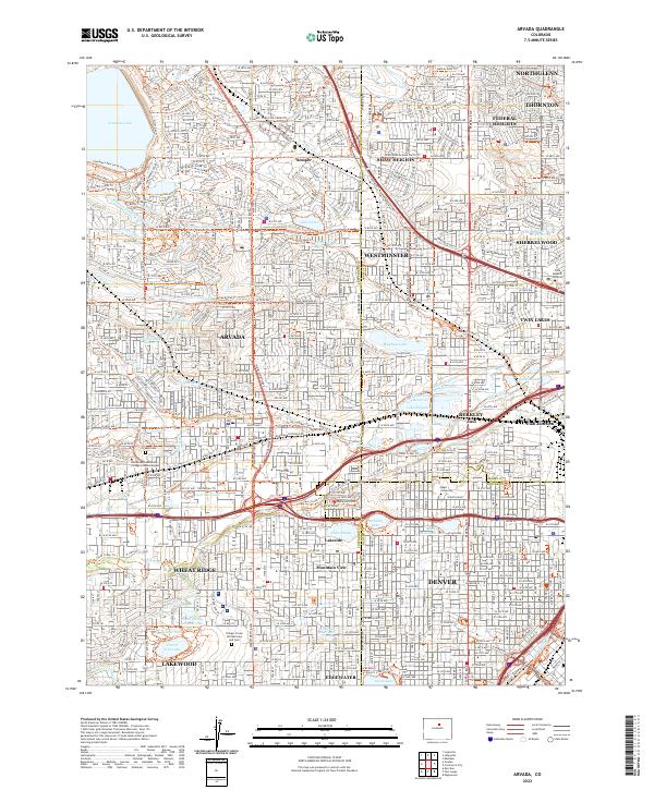 USGS Topographic Map – Arvada